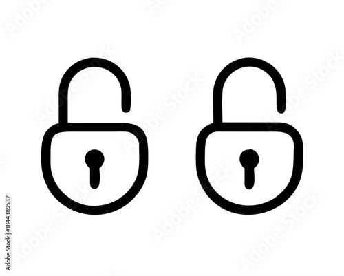 Lock icon set, lock symbol isolated on white background, padlock vector illustration