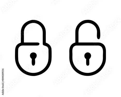 Lock icon set, lock symbol isolated on white background, padlock vector illustration