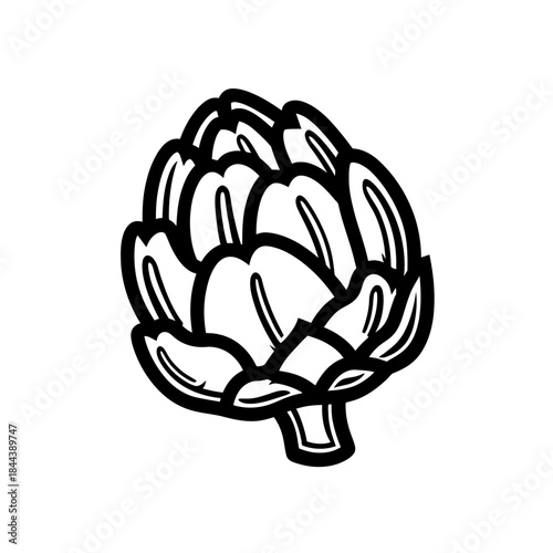 Artichoke illustration fresh vegetable graphic design on white backdrop