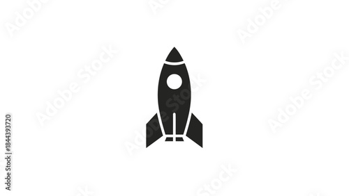 Black Silhouette of a Rocket Ship.