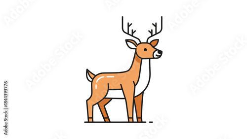 Illustration of a Deer with Antlers.