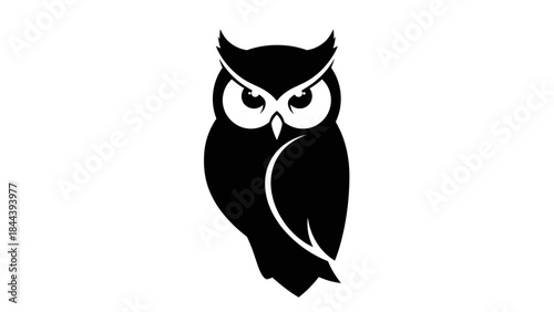 Black Owl Silhouette Illustration Artwork Design.