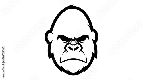 Angry Gorilla Face Illustration Design Element.
