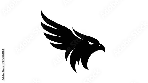 Black Silhouette of Eagle in Flight.
