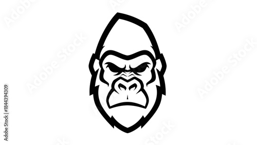 Gorilla Face Illustration Angry Expression Graphic.