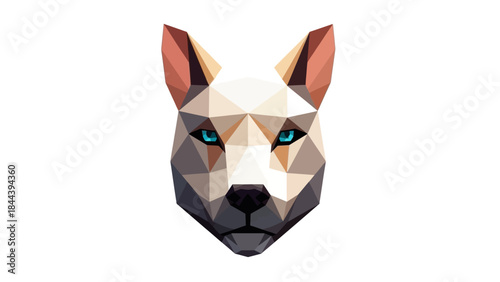Geometric Low Poly Wolf Head Illustration.