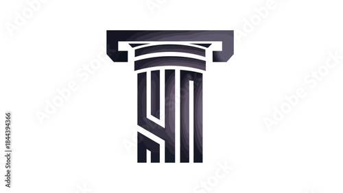 Black and White Greek Column Illustration.