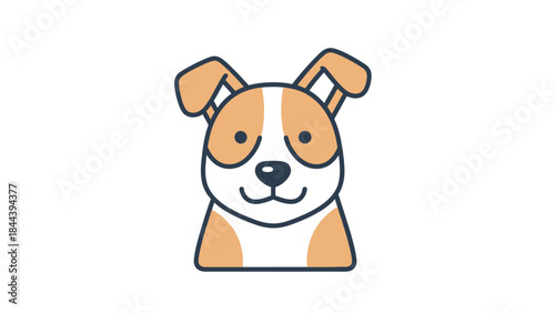 Cartoon Dog Face with Floppy Ears.