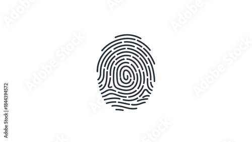 Fingerprint Illustration on White Background.