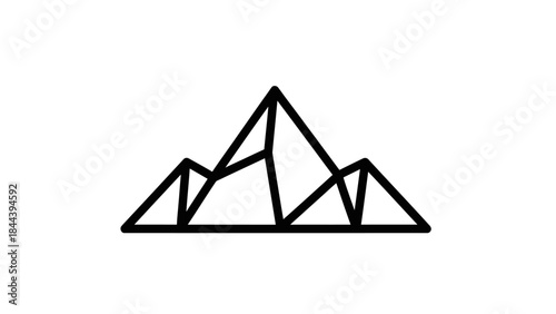 Geometric Mountain Illustration Simple Design Element.