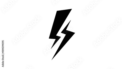 Black Lightning Bolt Symbol Isolated.
