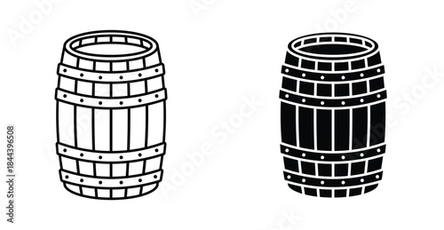 Wooden barrel icon graphic design. Vector icon illustrations