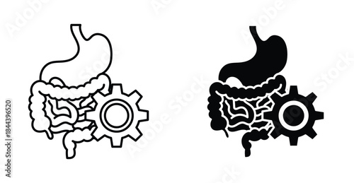 Work digestive system icon graphic design. Vector icon illustrations