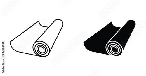 Yoga mat icon graphic design. Vector icon illustrations