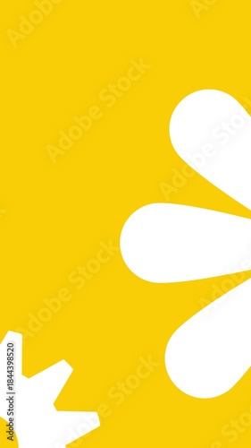 minimal background video visual, dark yellow, mango fest design, festivals, vibrant and bright , yellow white floral motion backdrop, minimal botanical animation, soft daisy aesthetic, clean spring 