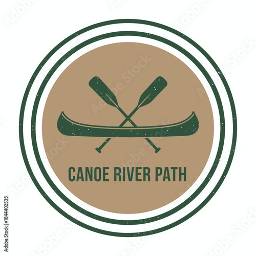 Canoe River Path Vintage Outdoor Adventure Logo