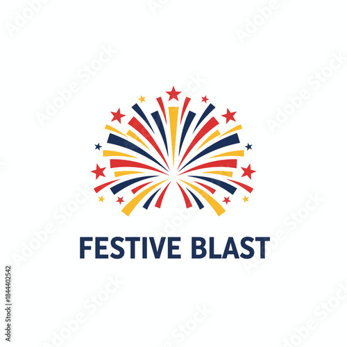 Festive Blast Abstract Firework Celebration Logo