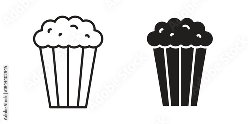 Popcorn icon flat and stroke collection for ui ux work.