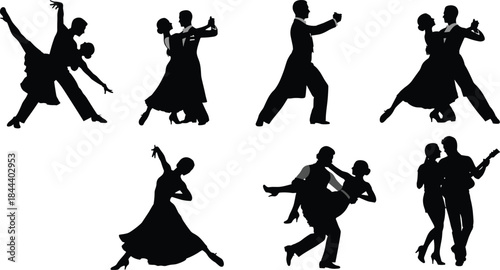 Tango, and Modern Styles, Detailed Vector Illustration Collection for Music, Art, or Event Poster Design.