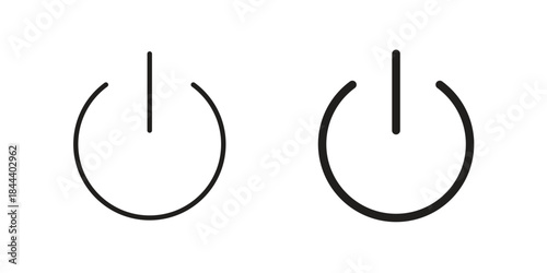 Power icon flat and stroke collection for ui ux work.