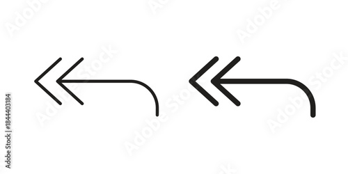 Reply all icon flat and stroke collection for ui ux work.