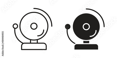 School bell icon flat and stroke collection for ui ux work.