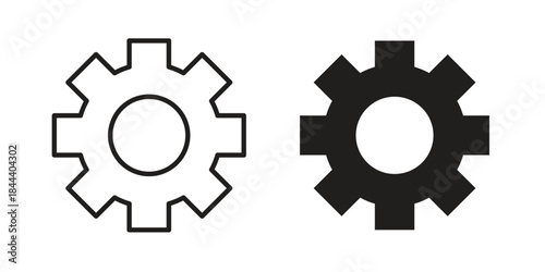 Settings icon flat and stroke collection for ui ux work.