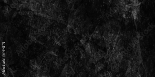  Distressed Rough Black cracked wall slate texture wall, abstract grey color design are light with white gradient background,  old stone wall with grain noise particles.