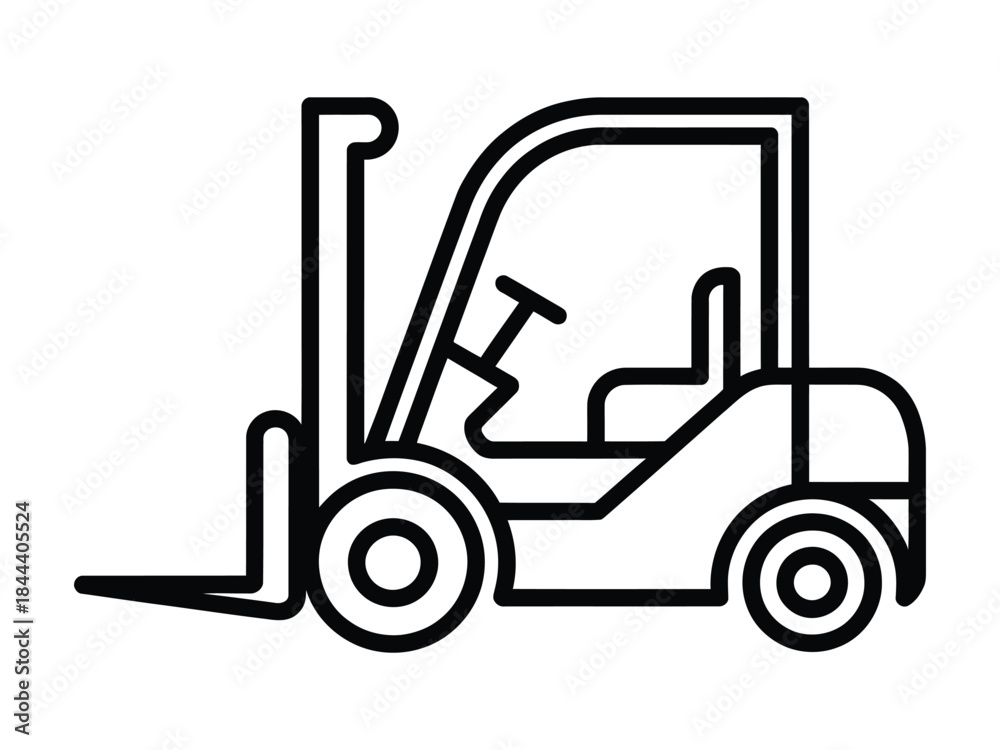 Fototapeta premium Industrial Forklift Truck Outline Icon
