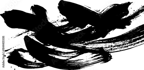 Abstract black paint strokes in a smooth design. Digital vector illustration with a modern artistic style, perfect for creative backgrounds.