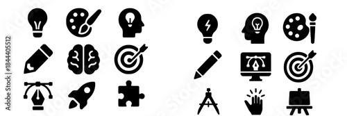 Creative Idea and Design Icons light bulb paint palette