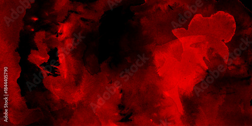Black or red abstract background, red watercolor splash with splatters transparent, abstract red watercolor wash with varying shades and intensities, colorful artistic pastel tones design. 