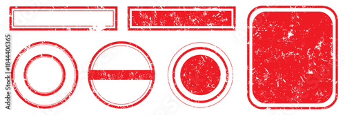 Empty frame postal stamp. Set stamp grunge isolated on white background. Grunge textured stamp. Vector stock