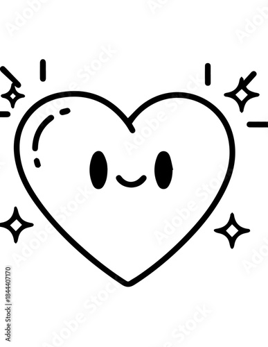 Cute red cartoon vector illustration featuring a happy heart with wings alongside two hearts with a smiley face character for a fun Valentine's Day romance design