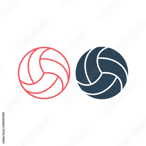Volleyball icons set logo template design illustration