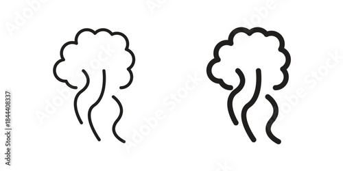 Smoke icon set. Outline symbol editable.