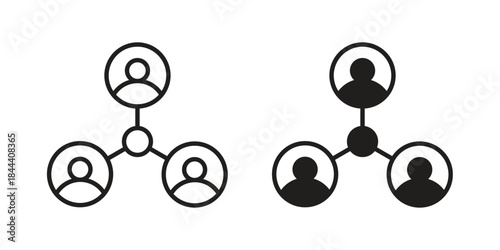 Social network icon set. Outline symbol editable.