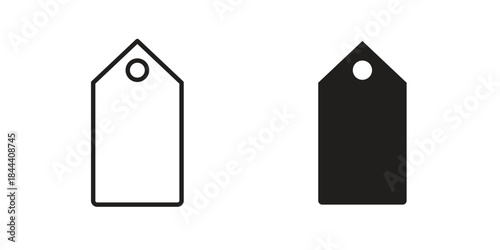 Tag icon set. Outline symbol editable.