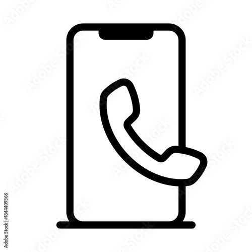 Smartphone with phone call icon symbolizing communication, customer support, mobile contact, and telecommunication services.