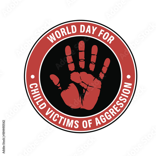 World Day for Innocent Children Victims of Aggression - Awareness Badge Illustration