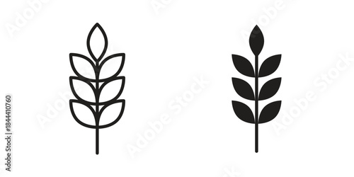 Wheat icon set. Outline symbol editable.