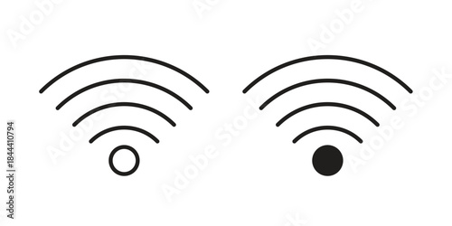 Wifi icon set. Outline symbol editable.