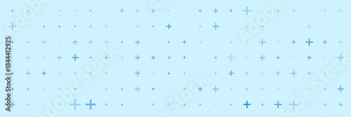 Blue plus symbols of different sizes and opacity. Blue Medical Plus Pattern