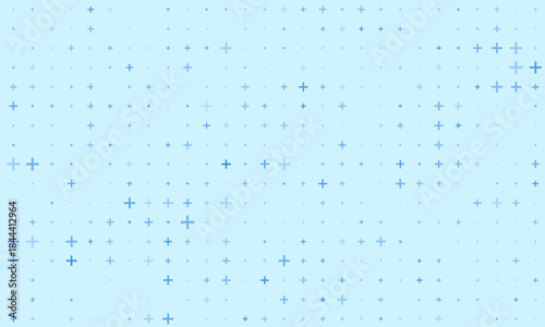 Blue plus symbols of different sizes and opacity. Blue Medical Plus Pattern