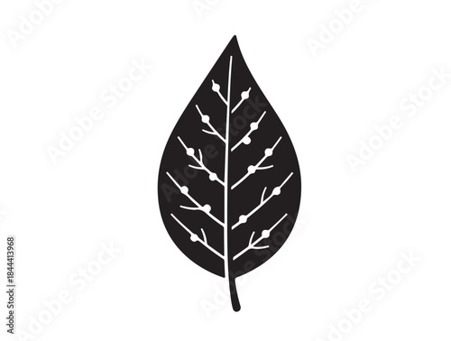 Leaf Vein Fairy Lights icon in silhouette pure white background.