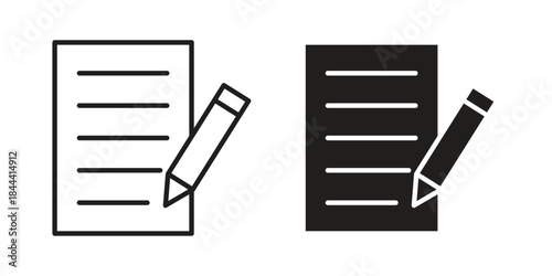 Registration form icon flat and thin stroke vector pack. Editable icons set