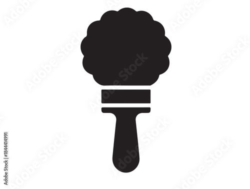 Mop Brush icon in silhouette pure white background.