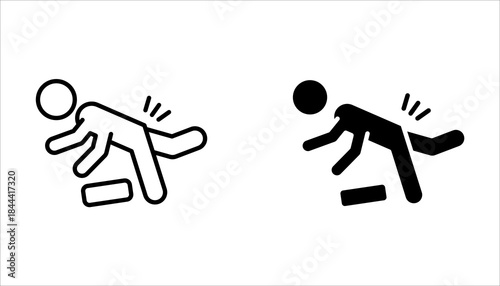 accident person icon set, of vector icons isolated on a white background.