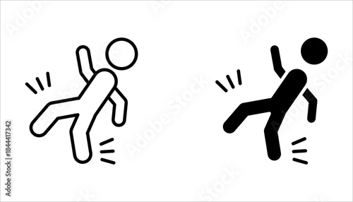 accident person icon set, of vector icons isolated on a white background.