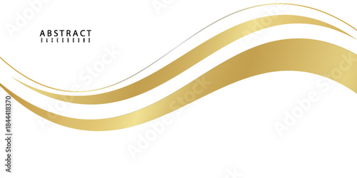 gold wave curve, golden wave corner shape for element, stripes ribbon golden graphic, striped gold. poster